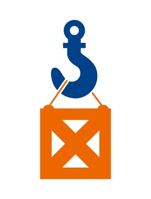 Logistic composition with blue and orange delivery service shipping icon vector illustration