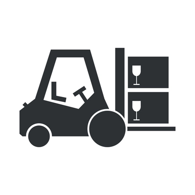 Logistic black composition with monochrome delivery service shipping icon vector illustration