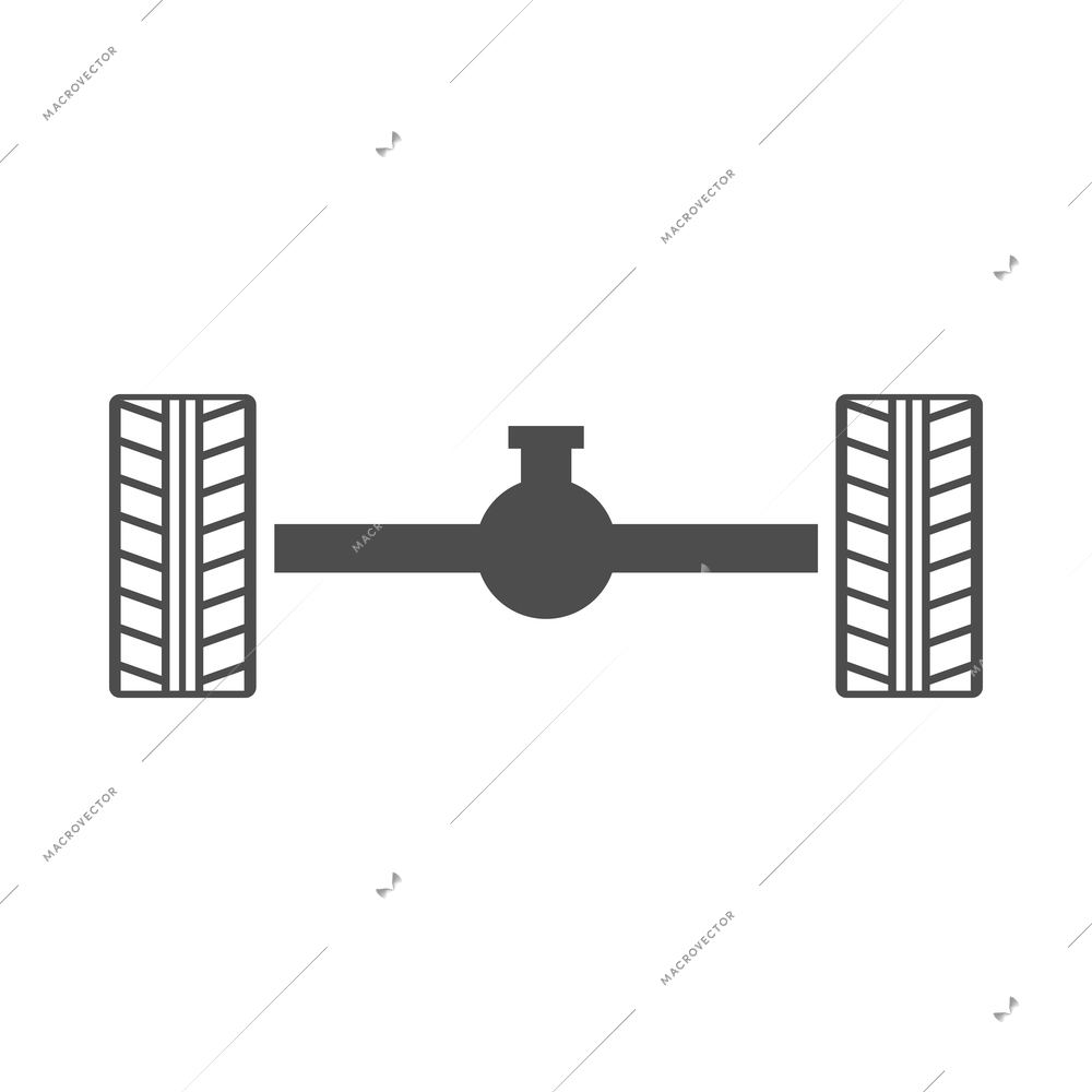 Auto service black composition with monochrome car maintenance icon on blank background vector illustration