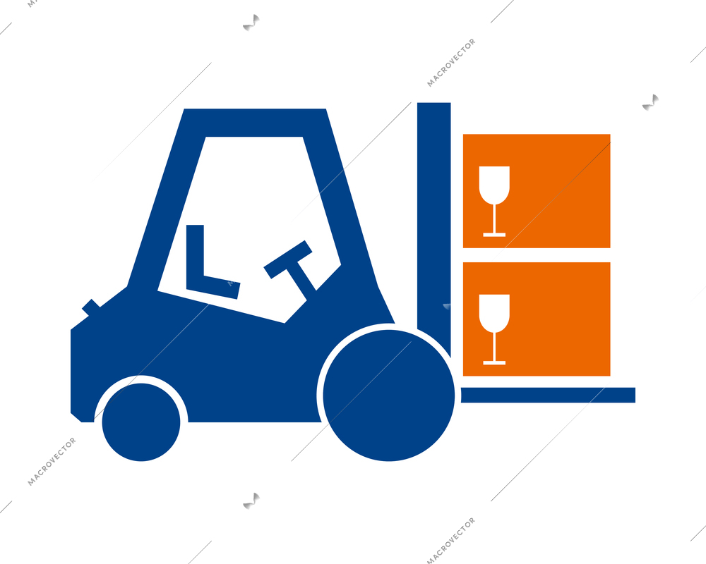 Logistic composition with blue and orange delivery service shipping icon vector illustration