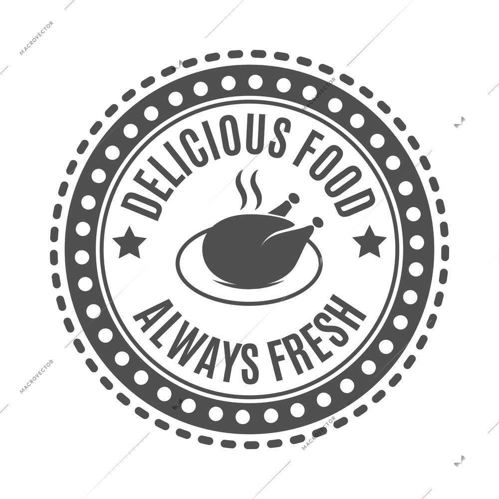 Restaurant label composition with isolated monochrome badge emblem with text and icons vector illustration