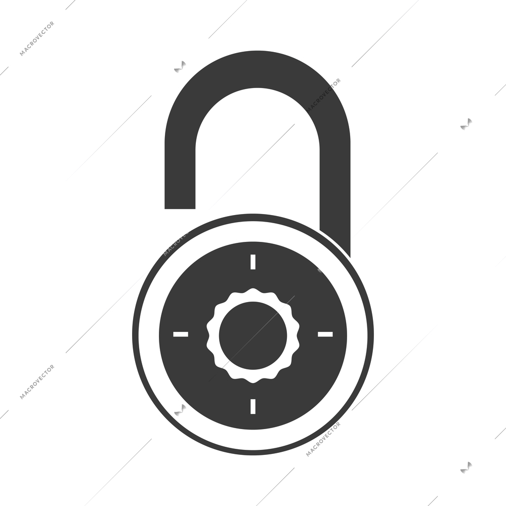 Lock safe black composition with business banking finance icon isolated on blank background vector illustration