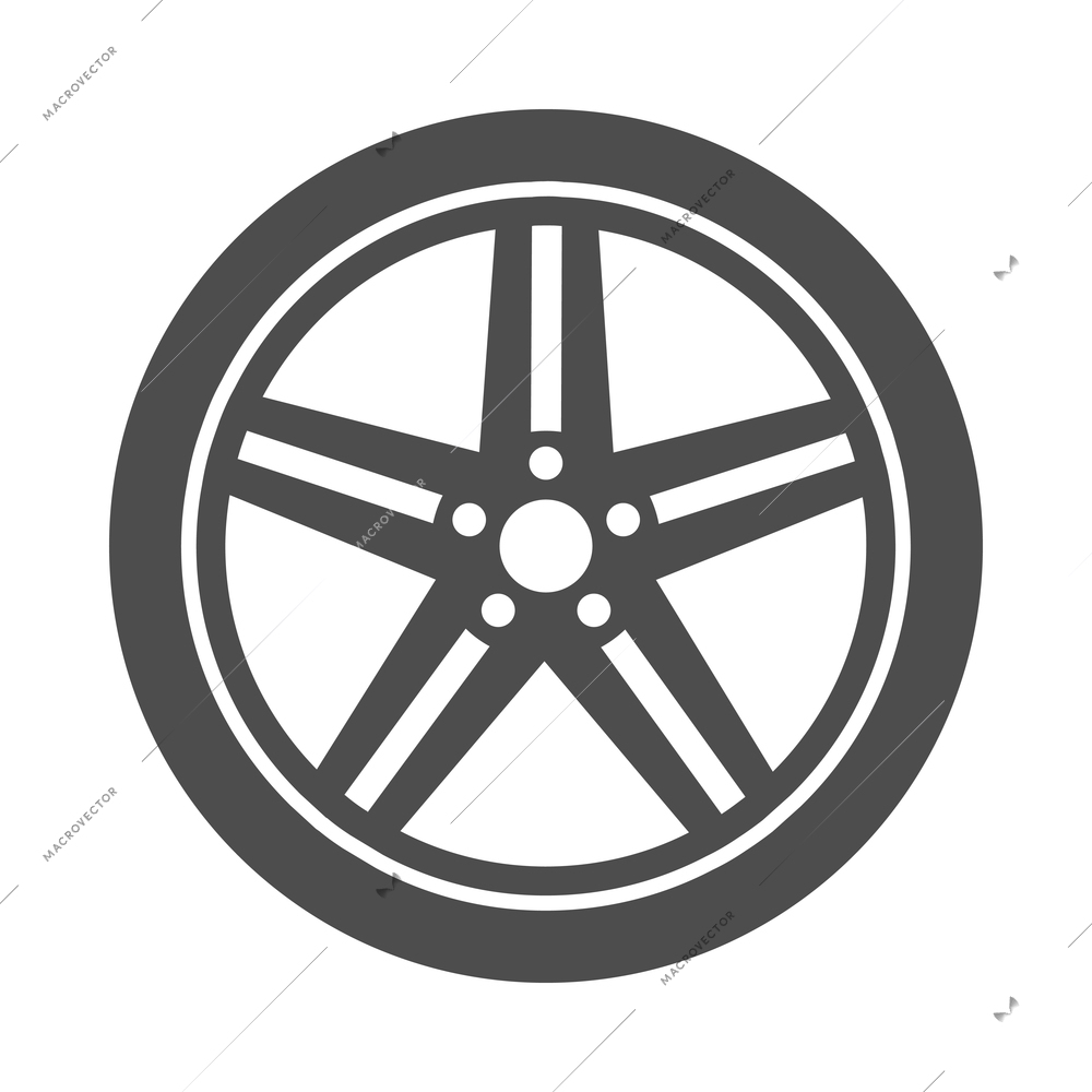 Auto service black composition with monochrome car maintenance icon on blank background vector illustration