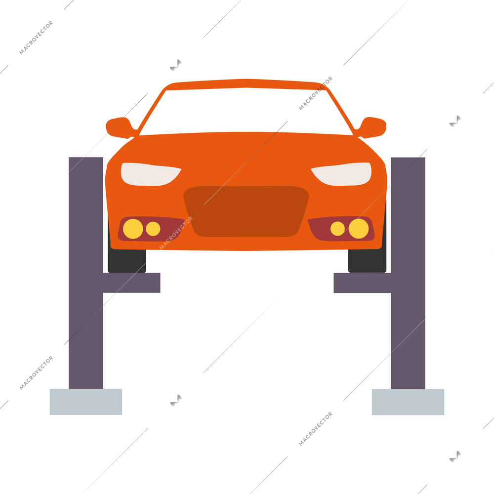 Auto service color composition with isolated car maintenance icon on blank background vector illustration