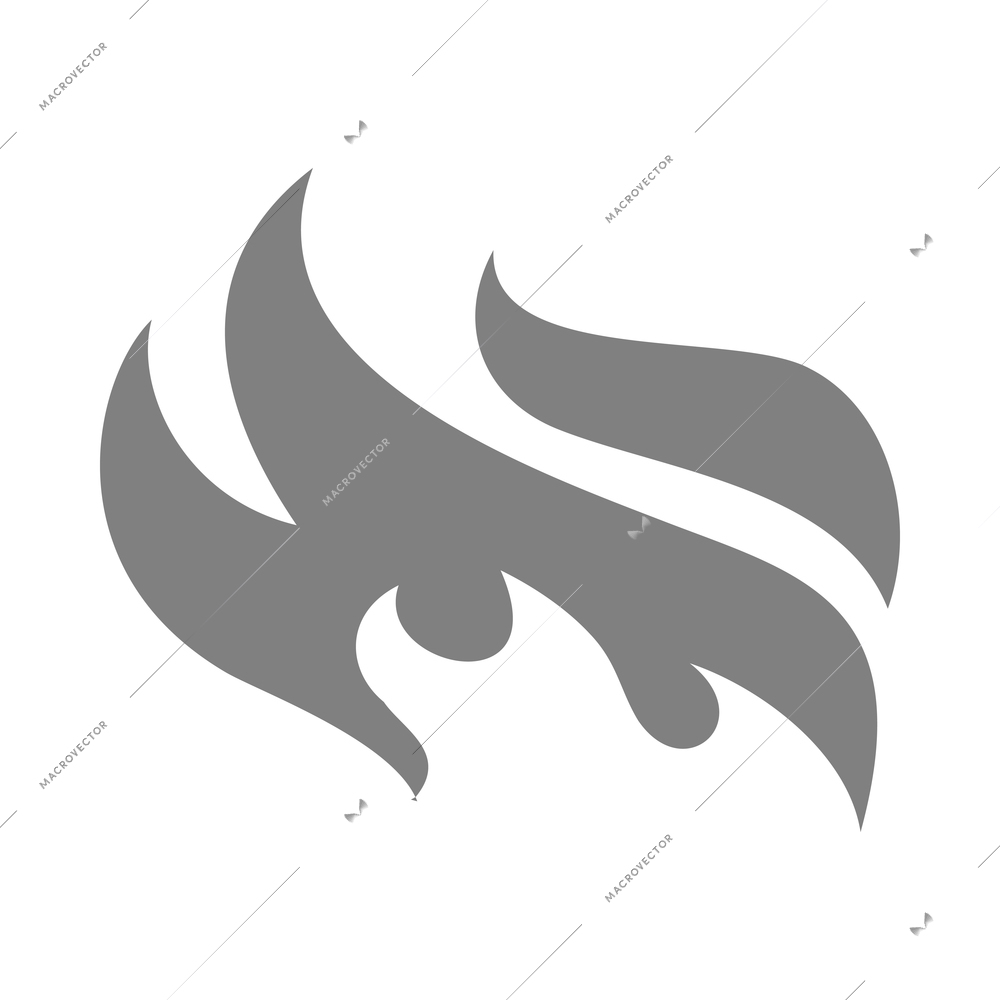 Fire black composition with monochrome flame burn flare icon isolated on blank background vector illustration