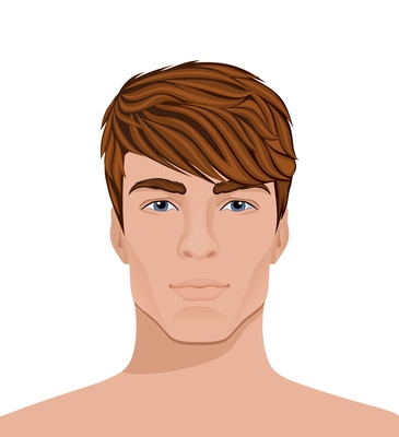 Men faces composition with isolated view of naked male head with modern hairstyle vector illustration