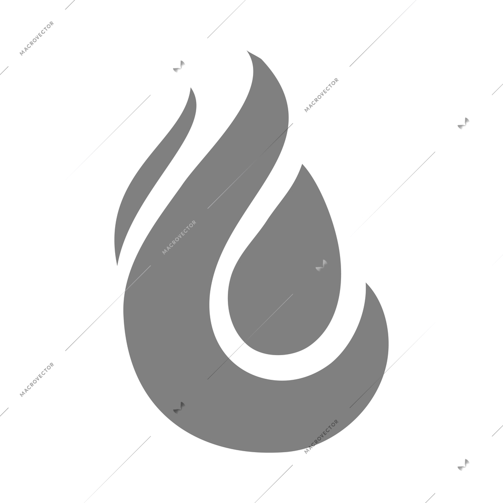 Fire black composition with monochrome flame burn flare icon isolated on blank background vector illustration