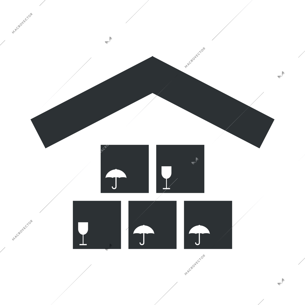 Logistic black composition with monochrome delivery service shipping icon vector illustration