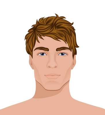 Men faces composition with isolated view of naked male head with modern hairstyle vector illustration