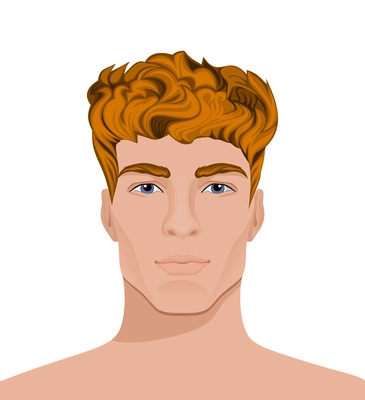 Men faces composition with isolated view of naked male head with modern hairstyle vector illustration