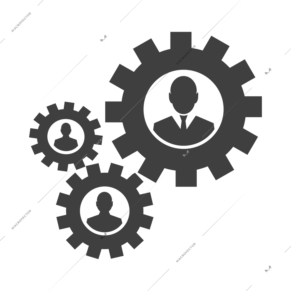 Business meet black composition with isolated monochrome image of work communication meeting vector illustration