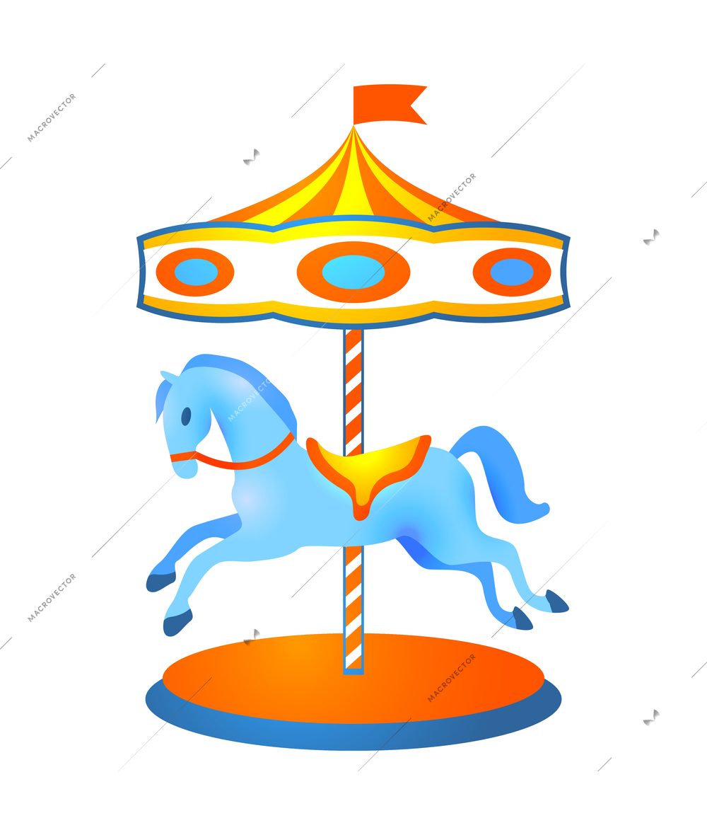 Amusement park composition with colorful isolated entertainment icon on blank background vector illustration