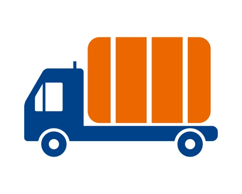 Logistic composition with blue and orange delivery service shipping icon vector illustration