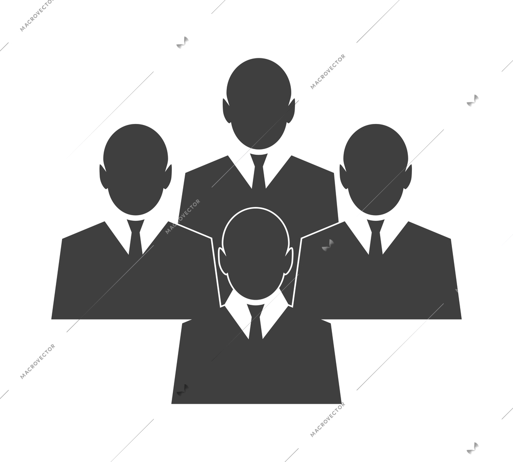 Business meet black composition with isolated monochrome image of work communication meeting vector illustration