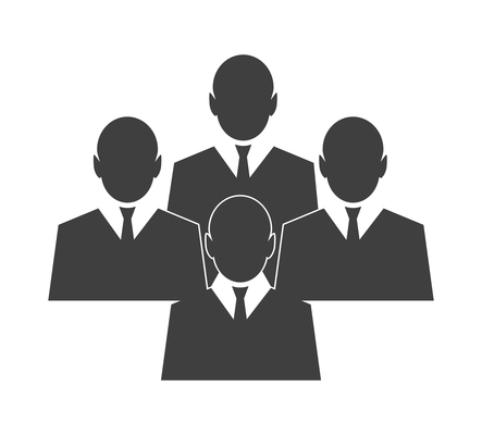 Business meet black composition with isolated monochrome image of work communication meeting vector illustration