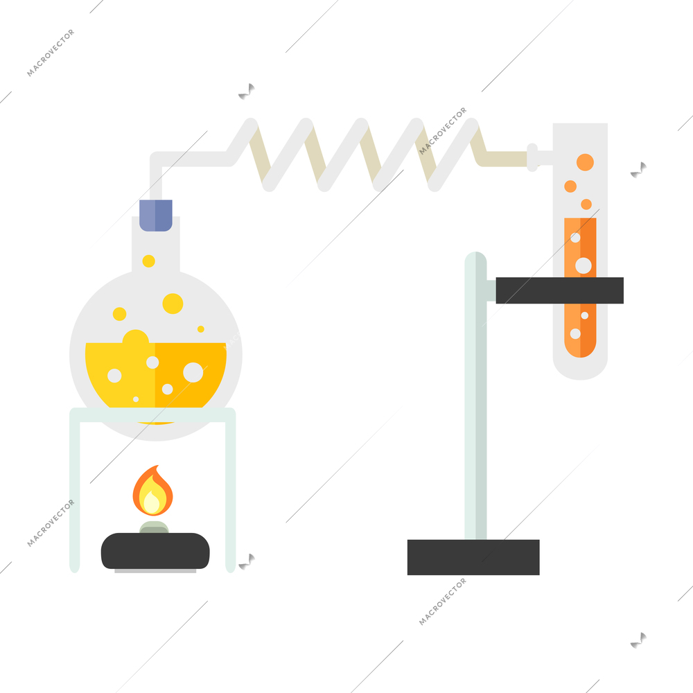 Science laboratory equipment composition with isolated color icon on blank background vector illustration