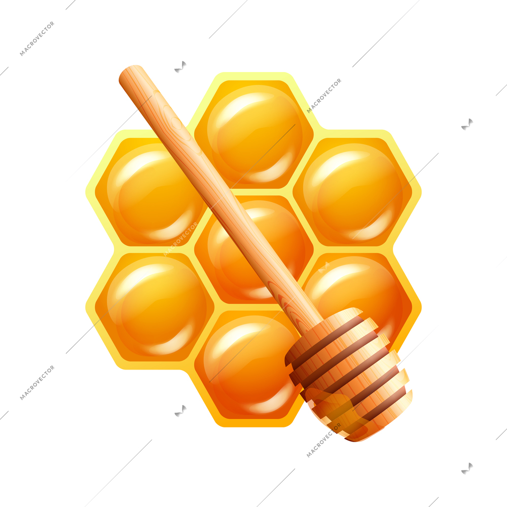 Honey composition with isolated realistic agriculture icon on blank background vector illustration