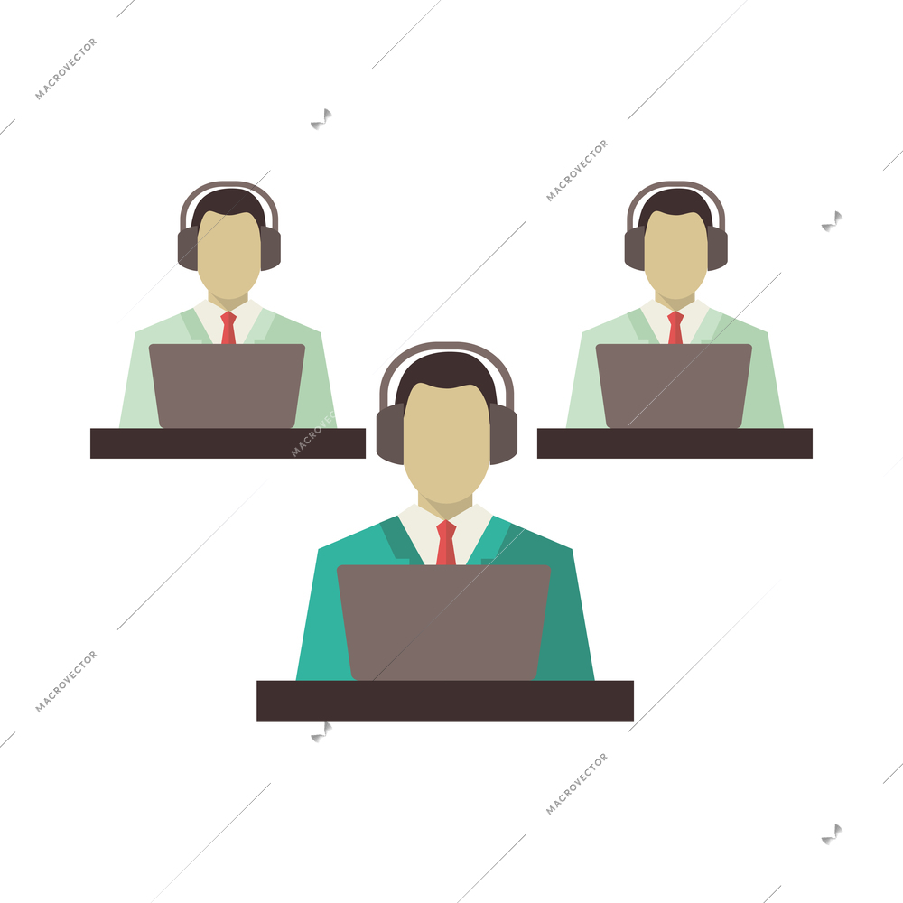 Business meet composition with flat isolated conceptual image of work communication meeting vector illustration