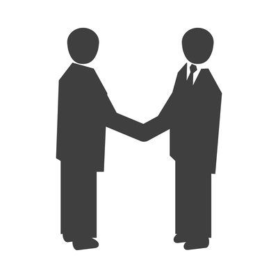 Business meet black composition with isolated monochrome image of work communication meeting vector illustration