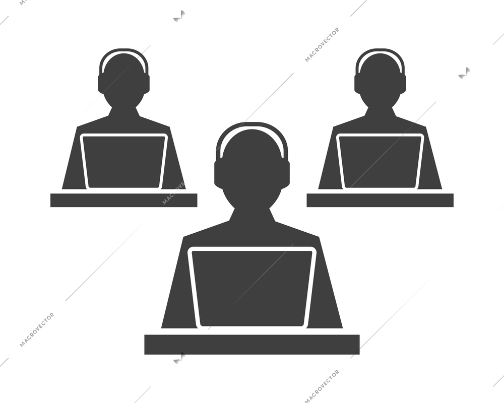 Business meet black composition with isolated monochrome image of work communication meeting vector illustration