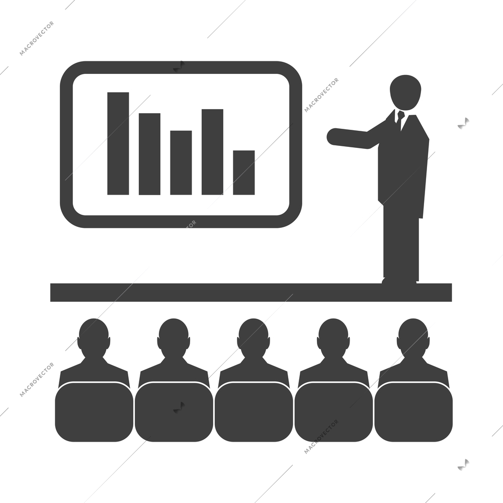 Business meet black composition with isolated monochrome image of work communication meeting vector illustration