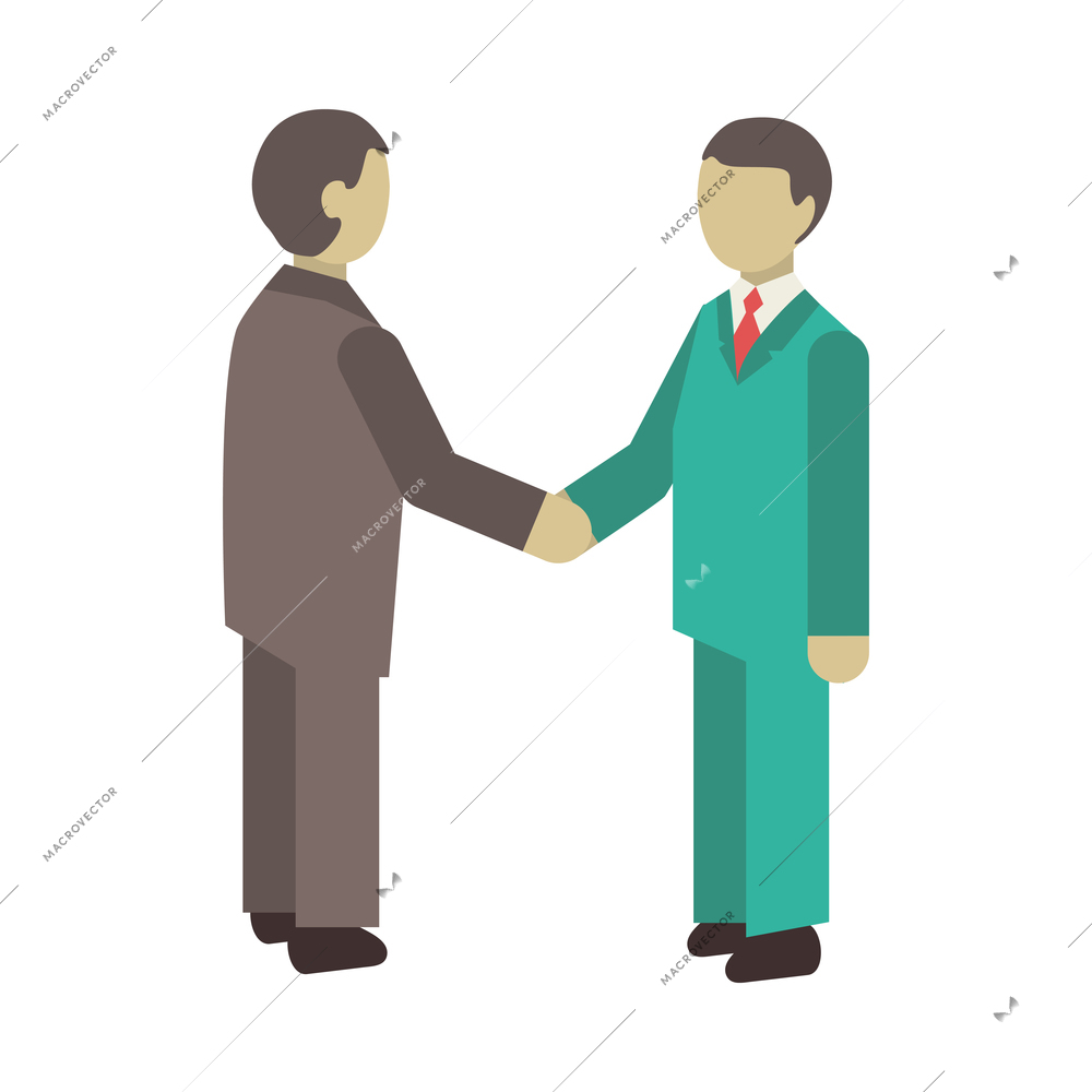 Business meet composition with flat isolated conceptual image of work communication meeting vector illustration