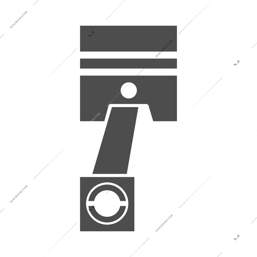 Auto service black composition with monochrome car maintenance icon on blank background vector illustration