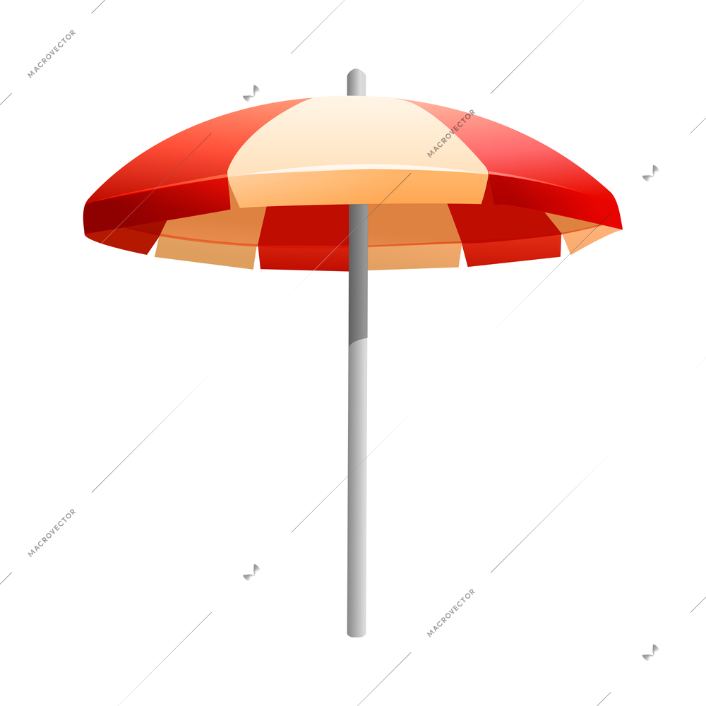 Realistic summer composition with isolated holidays seaside beach icon isolated on blank background vector illustration