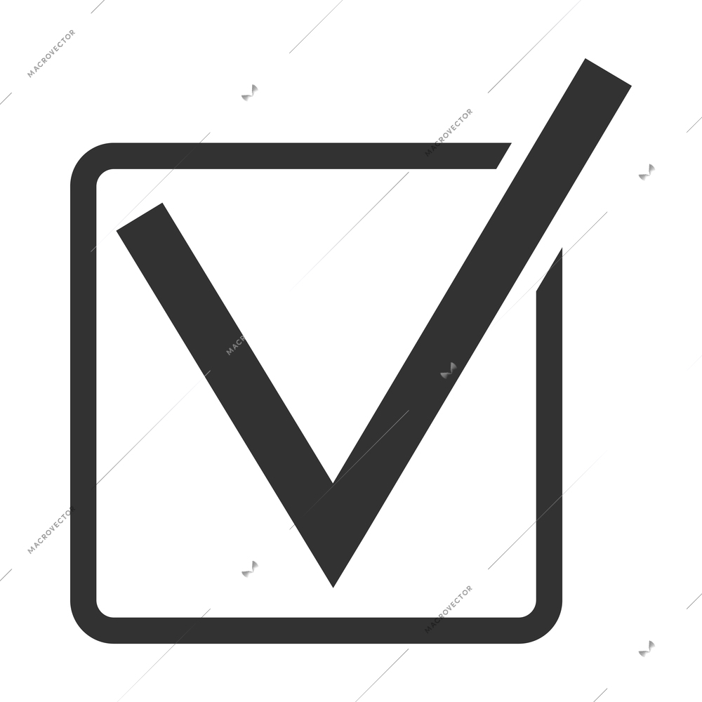 Election black composition with monochrome voting icon isolated on blank background vector illustration