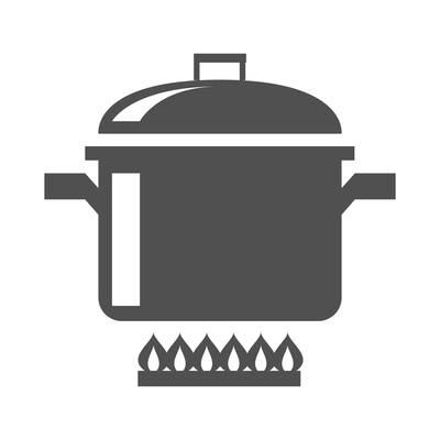 Cooking black composition with isolated monochrome kitchen and restaurant icon on blank background vector illustration