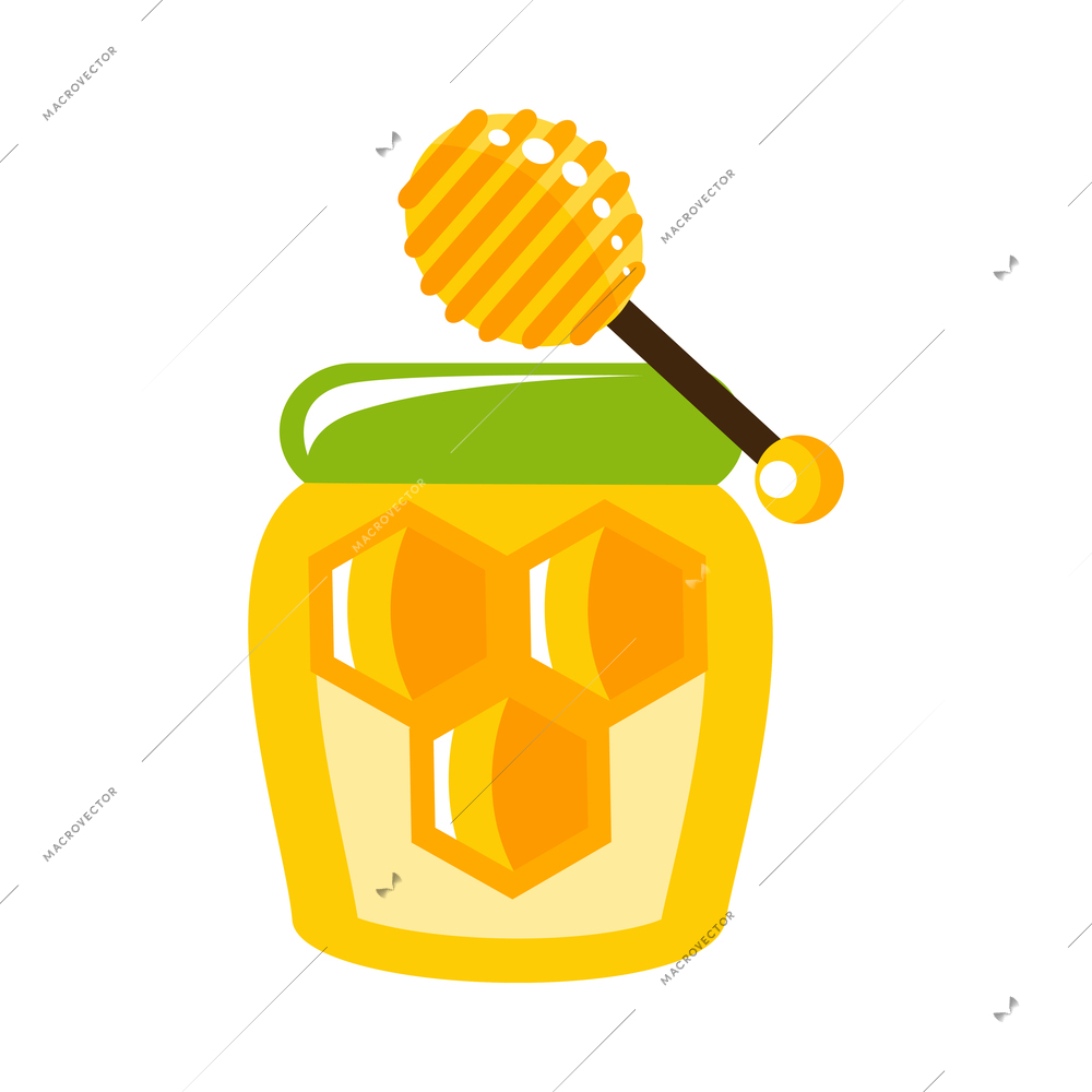 Honey composition with isolated coloful agriculture product icon on blank background vector illustration