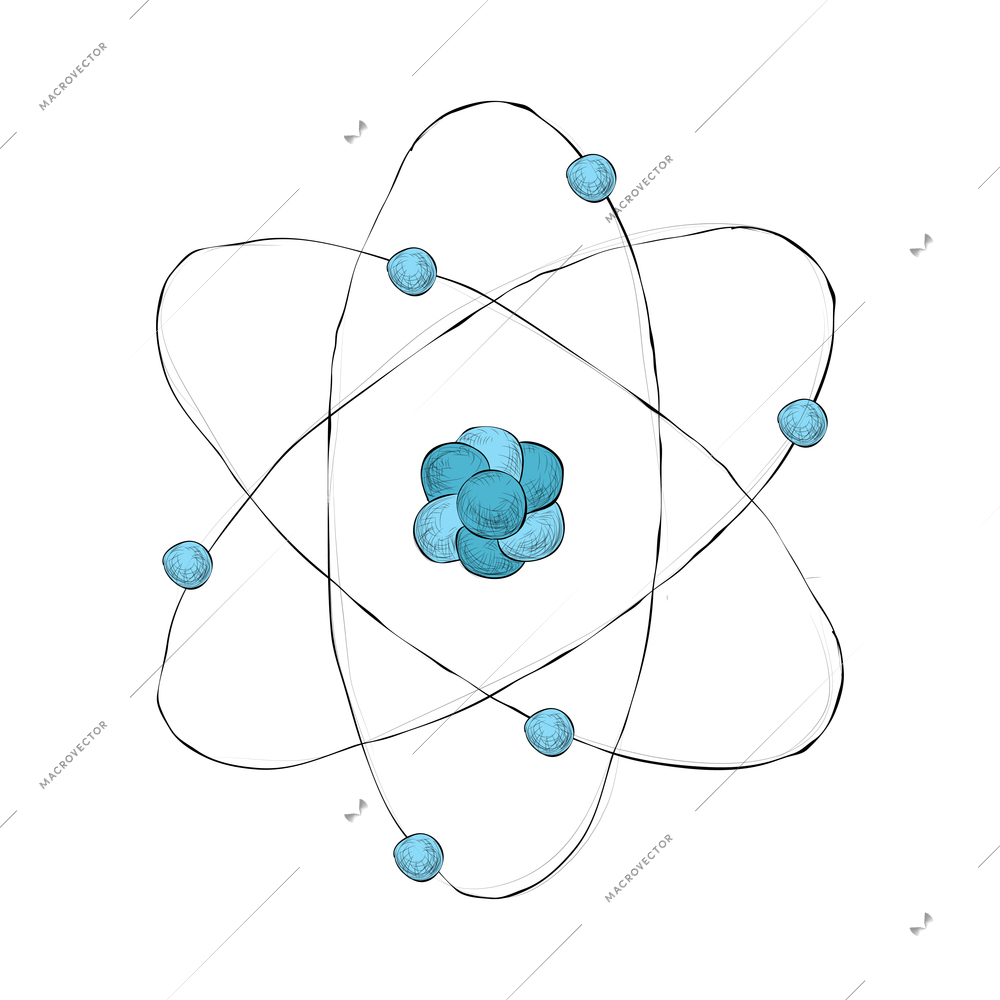 Science composition with isolated hand drawn style colorful icon on blank background vector illustration