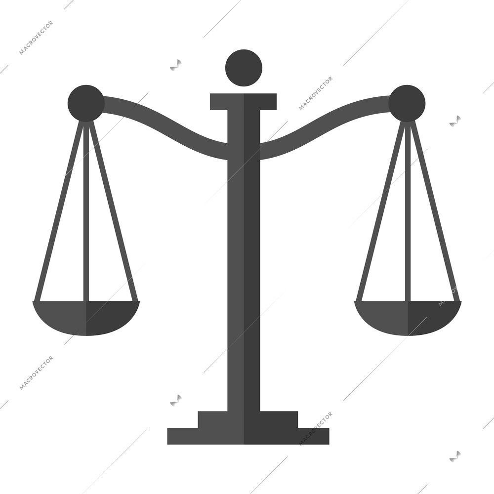 Law composition with flat isolated legal justice legislation colorful icon on blank background vector illustration