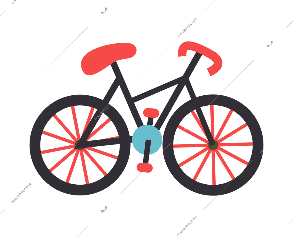 Bicycle composition with isolated colorful cycling equipment icon on blank background vector illustration