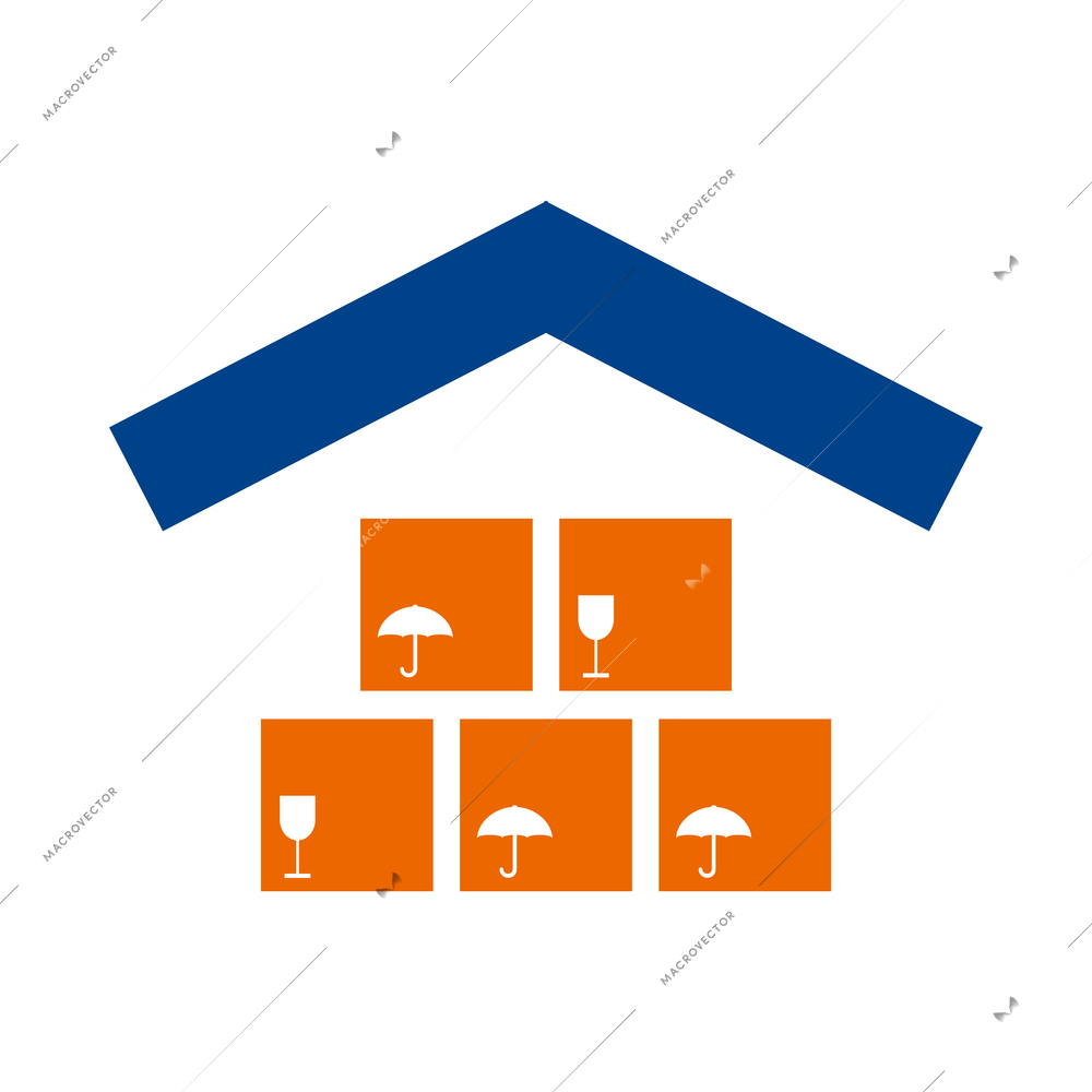 Logistic composition with blue and orange delivery service shipping icon vector illustration