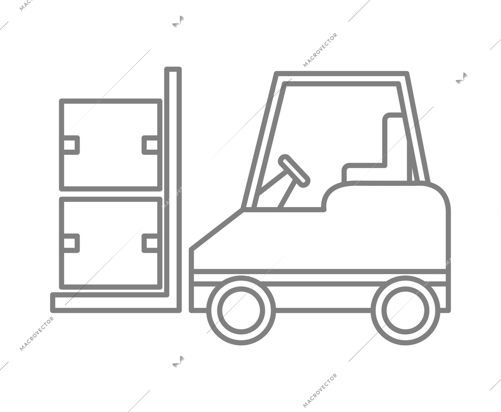 Logistic outline composition with isolated contour icon of global delivery service on blank background vector illustration