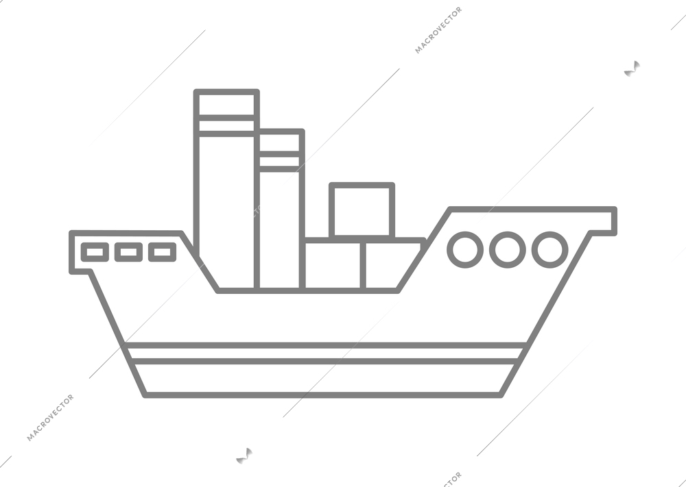 Logistic outline composition with isolated contour icon of global delivery service on blank background vector illustration