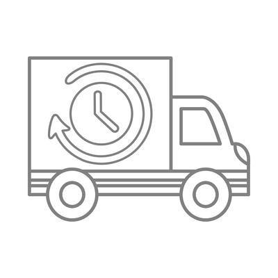 Logistic outline composition with isolated contour icon of global delivery service on blank background vector illustration