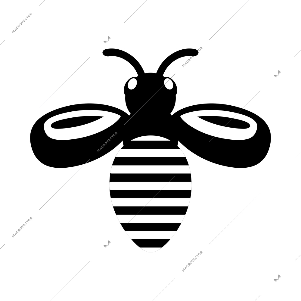 Honey composition with isolated black and white agriculture icon on blank background vector illustration