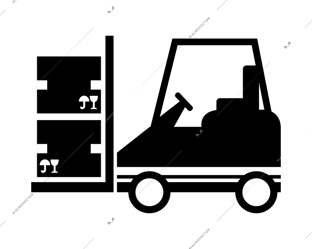 Logistic monochrome composition with isolated black and white icon of global delivery service vector illustration