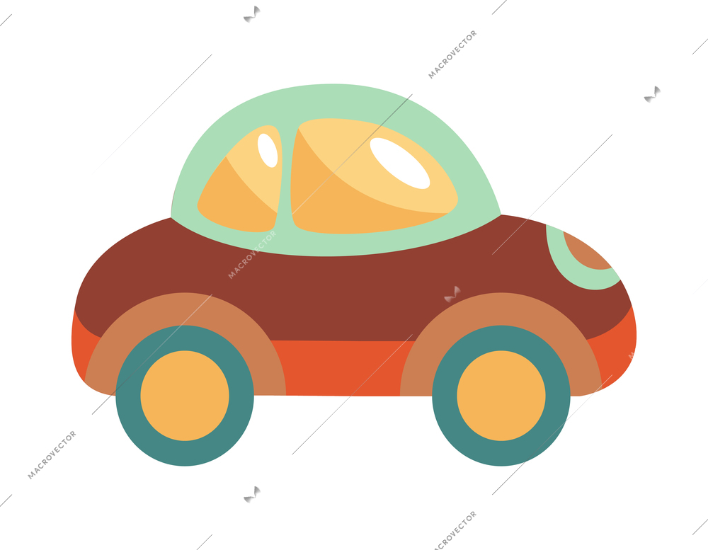 Transport toy composition with isolated color icon of childish toy on blank background vector illustration