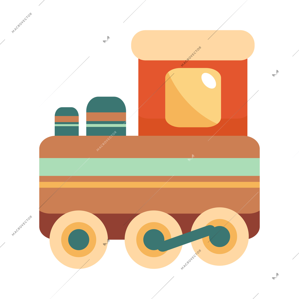 Transport toy composition with isolated color icon of childish toy on blank background vector illustration