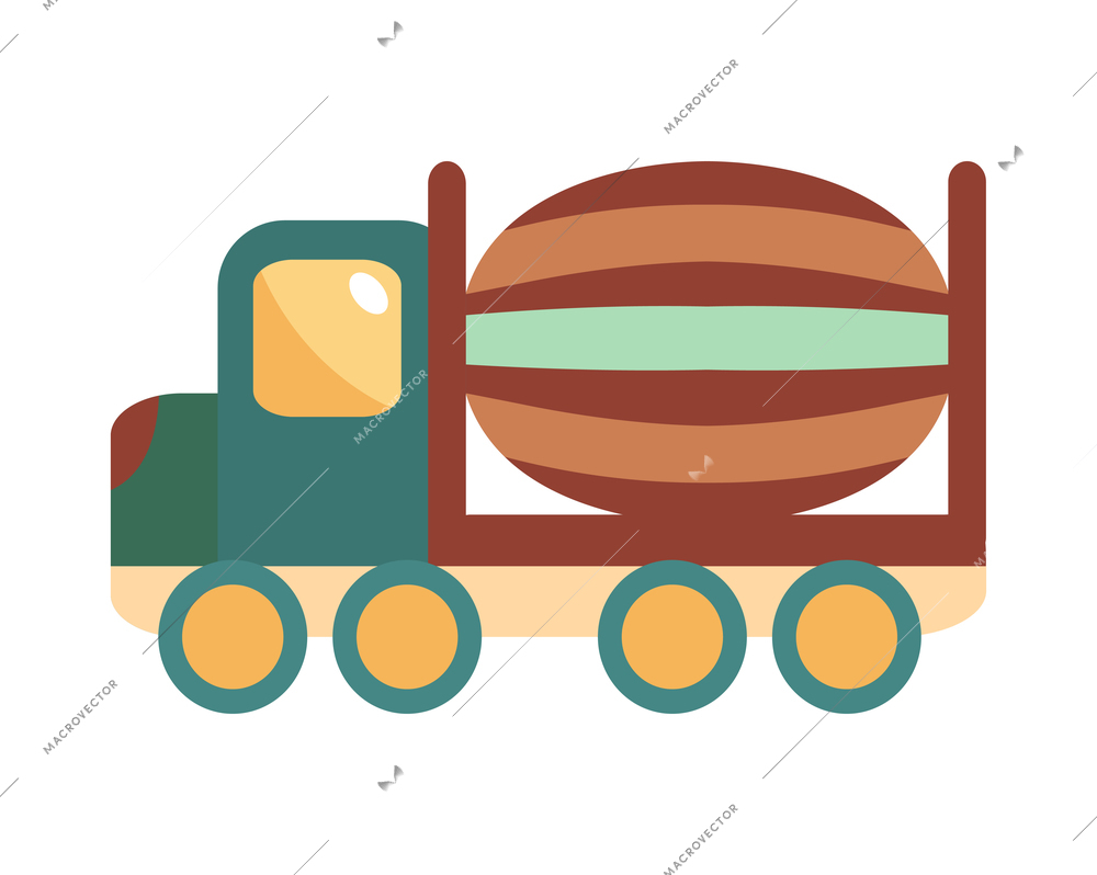 Transport toy composition with isolated color icon of childish toy on blank background vector illustration