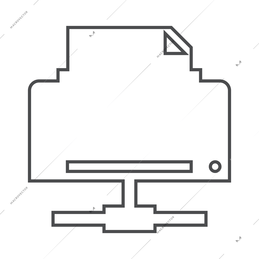 Hosting outline composition with isolated contour icon of network infrastructure elements vector illustration