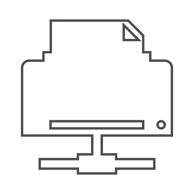 Hosting outline composition with isolated contour icon of network infrastructure elements vector illustration