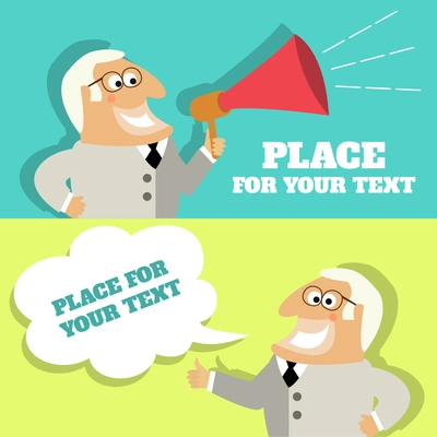 Business life. Boss speech bubble with place for your text template vector illustration