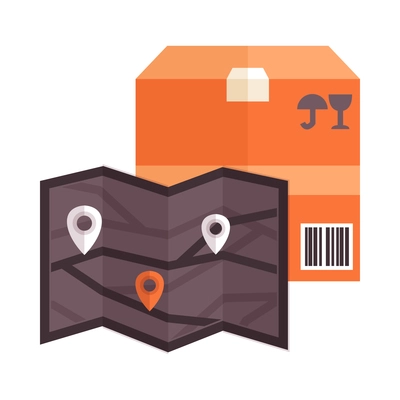 Logistic color composition with isolated shipping icon of global delivery service vector illustration