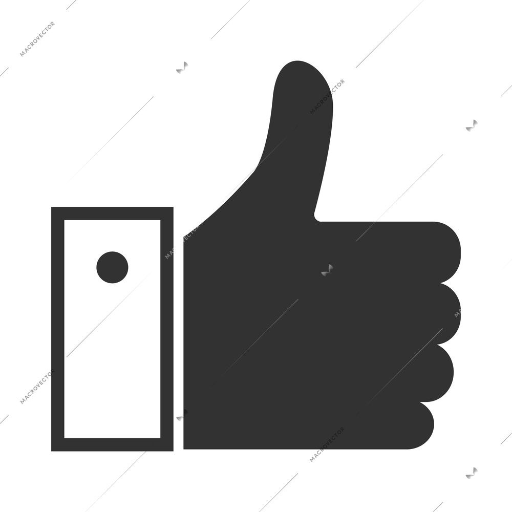 Election black composition with monochrome voting icon isolated on blank background vector illustration
