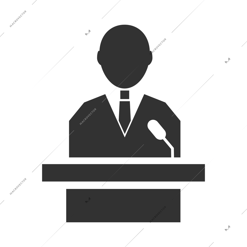 Election black composition with monochrome voting icon isolated on blank background vector illustration