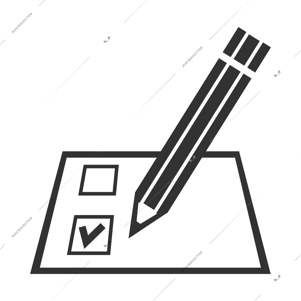 Election black composition with monochrome voting icon isolated on blank background vector illustration